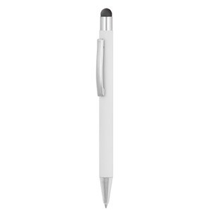 EgotierPro 39049 - Długopis z gumowym wykończeniem, aluminiowy, laserowy DATA Czarny