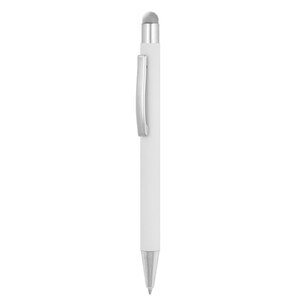 EgotierPro 39049 - Długopis z gumowym wykończeniem, aluminiowy, laserowy DATA Srebny