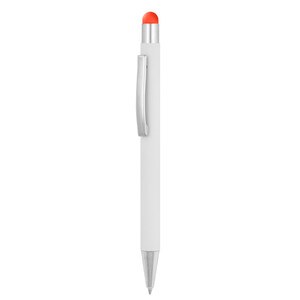 EgotierPro 39049 - Długopis z gumowym wykończeniem, aluminiowy, laserowy DATA Czerwony