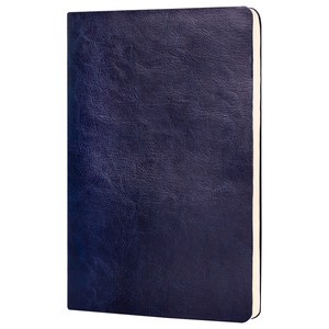 EgotierPro 39510 - Notatnik z elastyczną okładką PU, 96 kartek CORPORATE Niebieski