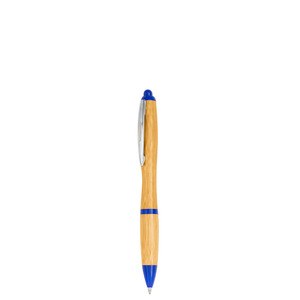 EgotierPro 39516 - Długopis bambusowy z aluminiowym klipem DESERT Niebieski