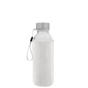 EgotierPro 39528 - Butelka szklana ze stali nierdzewnej 420 ml JARABA Biały