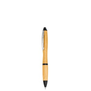 EgotierPro 39516 - Długopis bambusowy z aluminiowym klipem DESERT Czarny