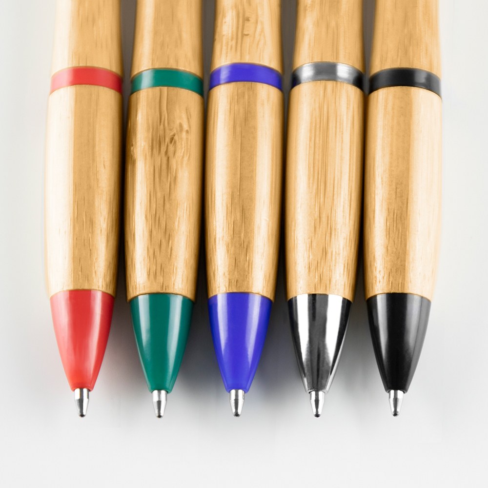 EgotierPro 39516 - Długopis bambusowy z aluminiowym klipem DESERT