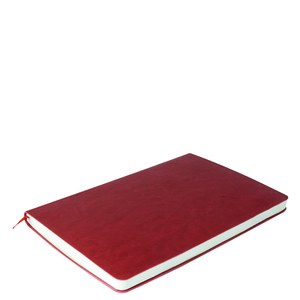 EgotierPro 39510 - Notatnik z elastyczną okładką PU, 96 kartek CORPORATE Czerwony