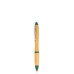 EgotierPro 39516 - Długopis bambusowy z aluminiowym klipem DESERT Zielony