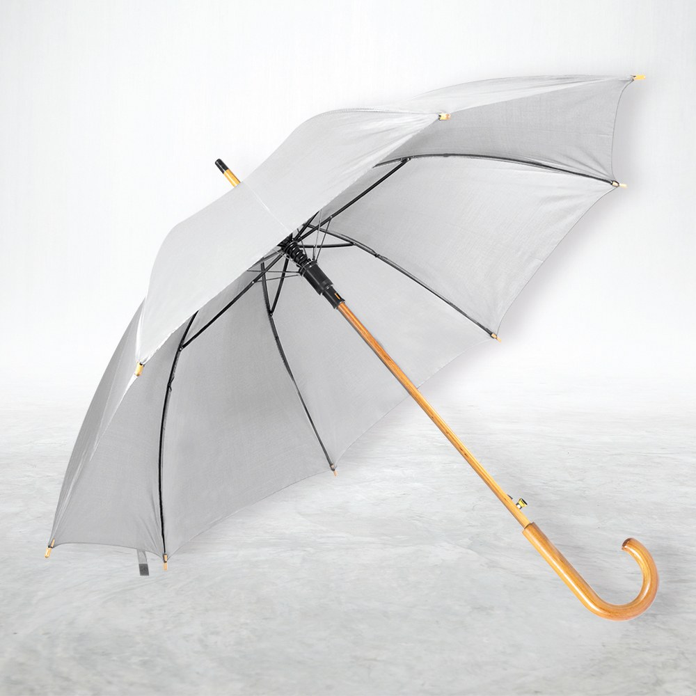 EgotierPro 39529 - Automatyczny Parasol z Drewnianą Rączką 190T CLOUDY