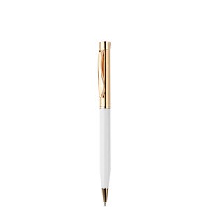 EgotierPro 39557 - Długopis aluminiowy z lakierowanym korpusem, metalowe części RICH Biały