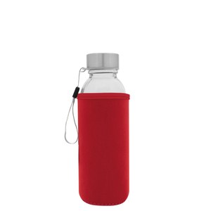 EgotierPro 39528 - Butelka szklana ze stali nierdzewnej 420 ml JARABA Czerwony