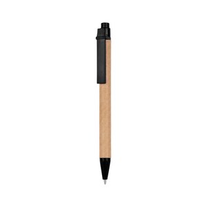 EgotierPro 50017 - Długopis z tektury, PP i włókna pszenicznego LUND Czarny
