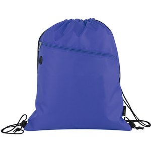 EgotierPro 50045 - Plecak ściągany z RPET z kieszenią i wyjściem na słuchawki CLIMATE Niebieski