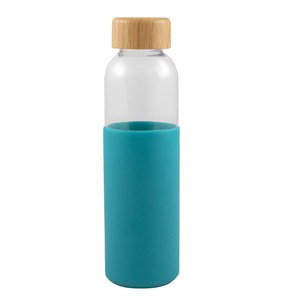 EgotierPro 50019 - Butelka szklana z bambusowym korkiem 500ml GIN