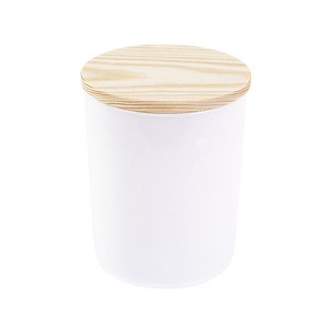 EgotierPro 50704 - Świeca zapachowa w szklanym pojemniku z bambusową pokrywką, 140g LEVANTI Biały