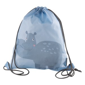 EgotierPro 52073 - Plecak RPET 190T z zabawnymi zwierzętami FANTASY HIPOPOTAM