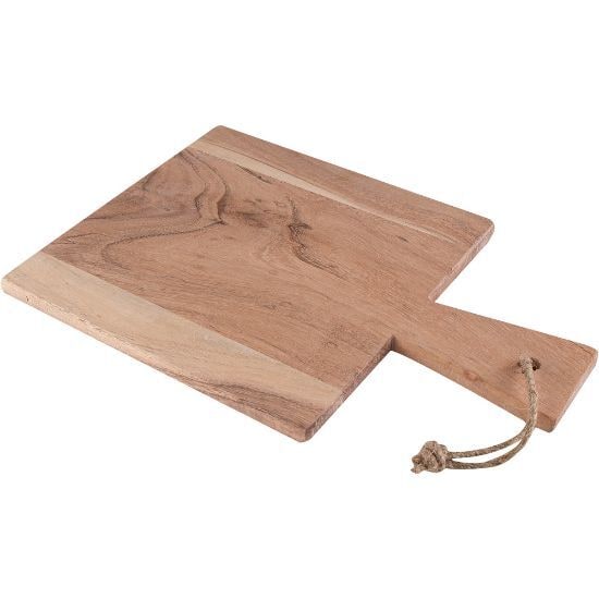 EgotierPro 52555 - Deska kuchenna z drewna akacjowego z sznurkiem jutowym URIEL
