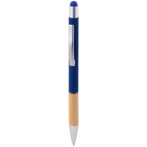 EgotierPro 53564 - Długopis z recyklingowanego aluminium i bambusa ANDIKA Granatowy