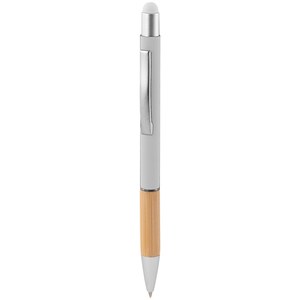 EgotierPro 53564 - Długopis z recyklingowanego aluminium i bambusa ANDIKA Biały