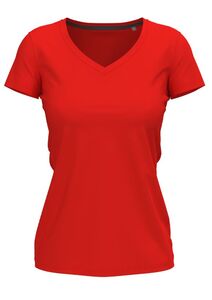 Stedman STE9710 - Koszulka damska z dekoltem w szpic Stedman - CLAIRE Szkarłatna czerwień