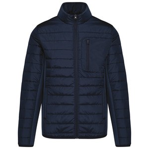 Kariban K6171 - Men's bi-material padded jacket Mid Navy / Midnight Navy Heather
