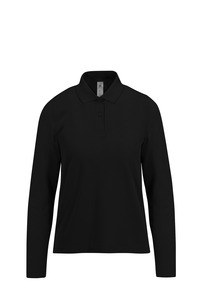 B&C CGPW464 - MY POLO 210 Ladies' long sleeves Black