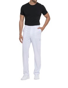 Dickies Medical DKE015 - Men's drawstring trousers with standard waistband Biały