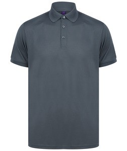 Henbury H465 - Men's recycled polyester polo shirt Antracyt