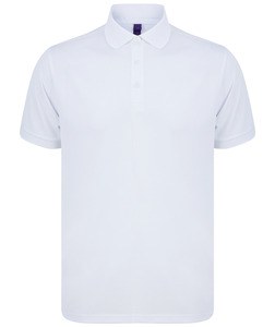 Henbury H465 - Men's recycled polyester polo shirt Biały