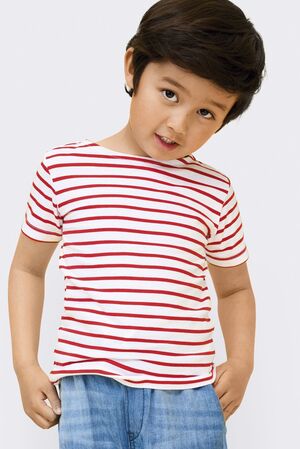 SOLS 01400 - MILES KIDS Dziecięcy T Shirt W Paski Z Okrągłym ściągaczem