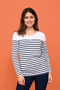 SOLS 03100 - Matelot Lsl Women Damski T Shirt W Paski Z Długimi Rękawami