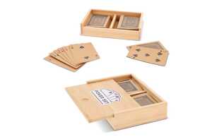 TopEarth LT90767 - Zestaw kart do gry w bambusowym pudełku
