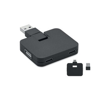 GiftRetail MO2254 - SQUARE-C 4-portowy USB