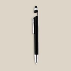 EgotierPro 37082 - Długopis plastikowy z metalicznym wykończeniem i uchwytem na urządzenia mobilne FASTEN