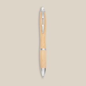 EgotierPro 39516 - Długopis bambusowy z aluminiowym klipem DESERT