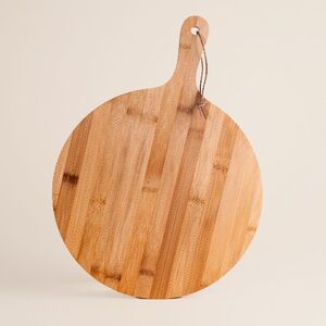 EgotierPro 50625 - Okrągły stół z bambusa z uchwytem ROLLER
