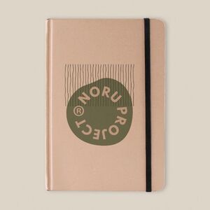 EgotierPro 52575 - Notatnik A5 z okładką z papieru trawiastego, 80 kartek, elastyczny, z wstążką HILLIER